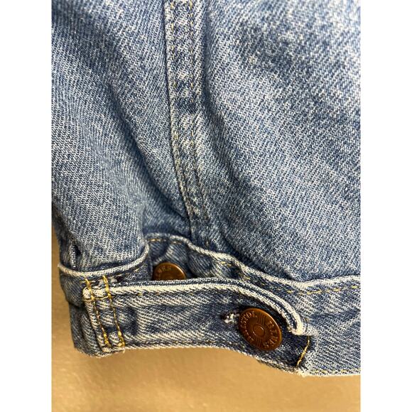 Vintage Kids Sears Bristol Blues Trucker Jean Jacket w/ Lightening Bolt 10-12/M - Picture 9 of 10